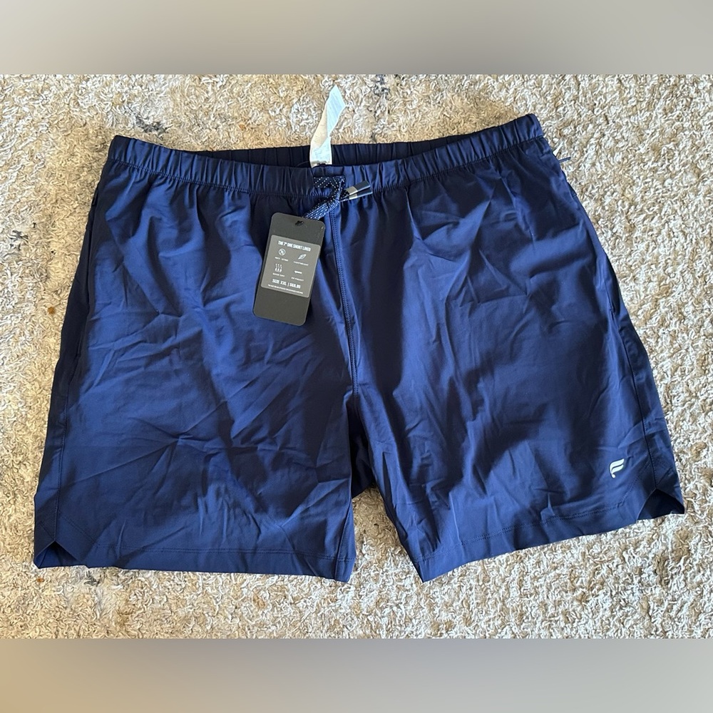 Fabletics The One Short 7in Mens XXL Navy Blue Athletic Running Zip Pocket